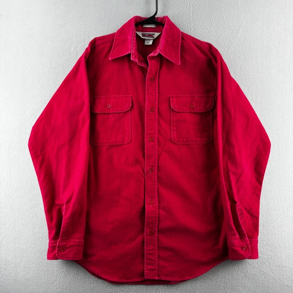 Vintage Big Mac Flannel Mens Medium Tall Red Chamois‎ Heavy 80s 90s Made in USA